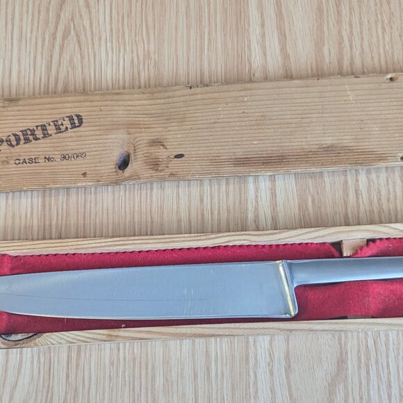Vintage SwordMakers Guild of Austria 10" Chef’s Knife w/ Original Wood Box - Picture 1 of 10